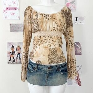 Vintage No Boundaries Floral Mesh Fairy Top Cap Sleeve – Size XL (15)